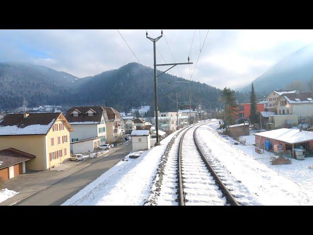  4K  Le Locle - La-chaux-de-Fonds - Biel/Bienne cab ride [01.2021] Führerstandsmitfahrt