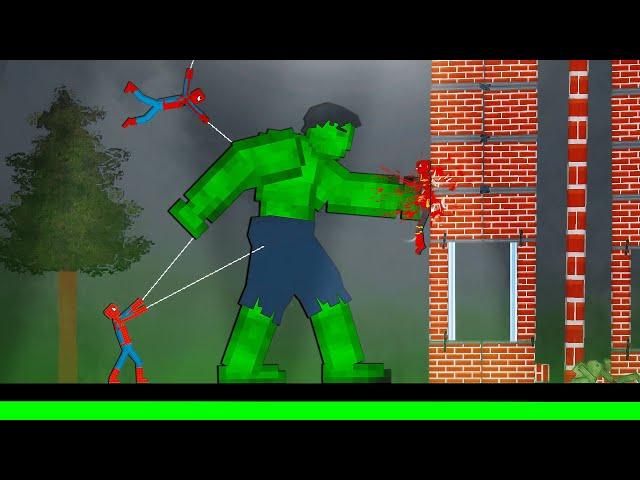 Spider-Man Team vs Giant Hulk on Acid Sea in People Playground