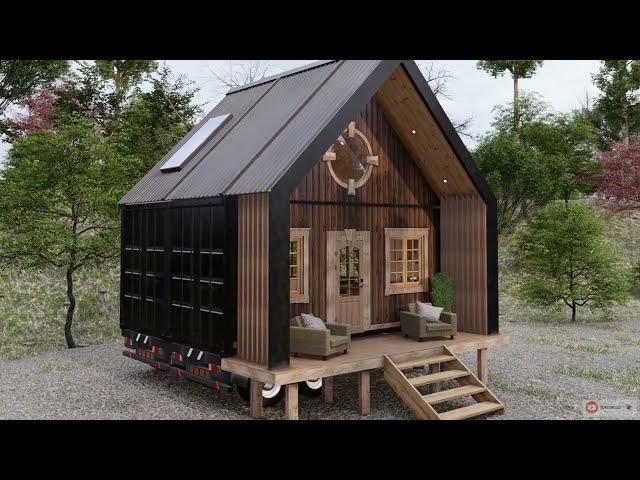 A-Frame Tiny House On Wheels - Shipping Container House.