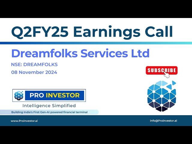 Dreamfolks Services Ltd. | Q2FY25 | Earnings Conference Call | #earningcall #concall #dreamfolks