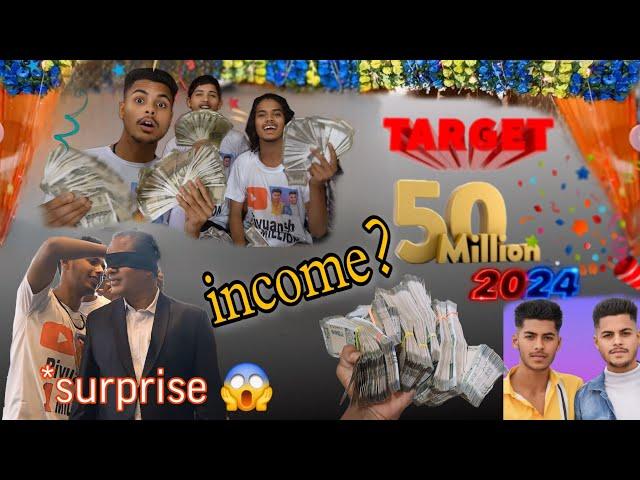 Vlog-1M vs 50M subscriber Celebration(Target 2024 end)| Papa surprise | Yt income?