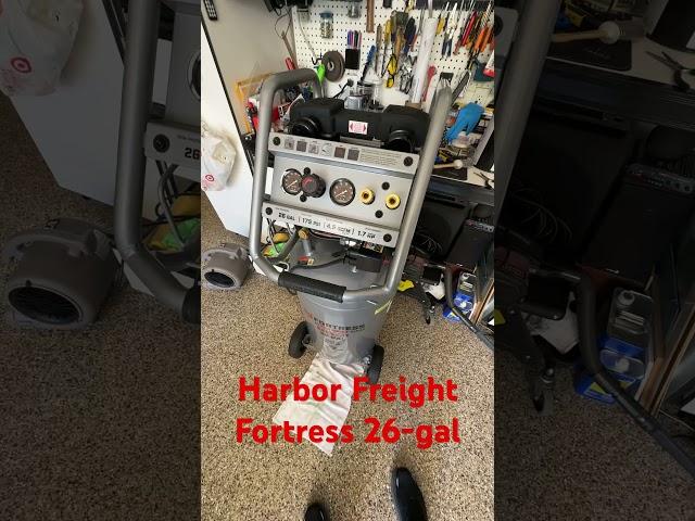 Harbor Freight 26 gallon 175 PSI Ultra quiet vertical air compressor #harborfrieght #garage