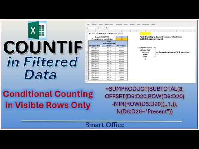 Learn How to Use COUNTIF in Filtered Data in Excel | Count Visible Rows Only in Excel