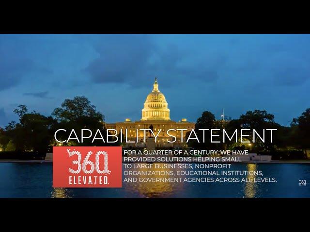 360 ELEVATED® Marketing. Advertising and Public Relations. Government Capability Statement