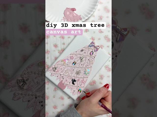 diy 3D christmas tree canvas painting  #holidaywithyoutube #christmastree