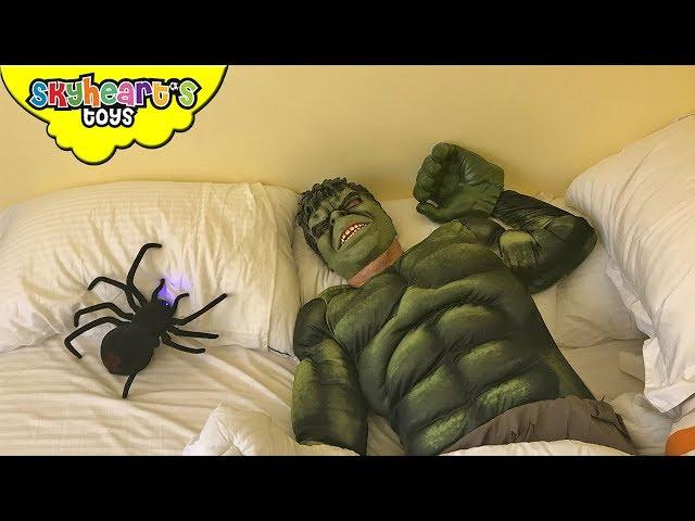 Toddler pranks HULK with giant spider! - Prank war with Skyheart's toys for kids avengers