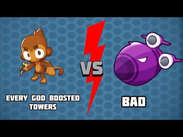 Every God Boosted Towers vs BAD | BTD6