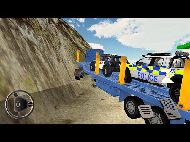 Police Truck Transport to Offroad Police Station with Loaded Police SUV -  BADBOSSGAMEPLAY