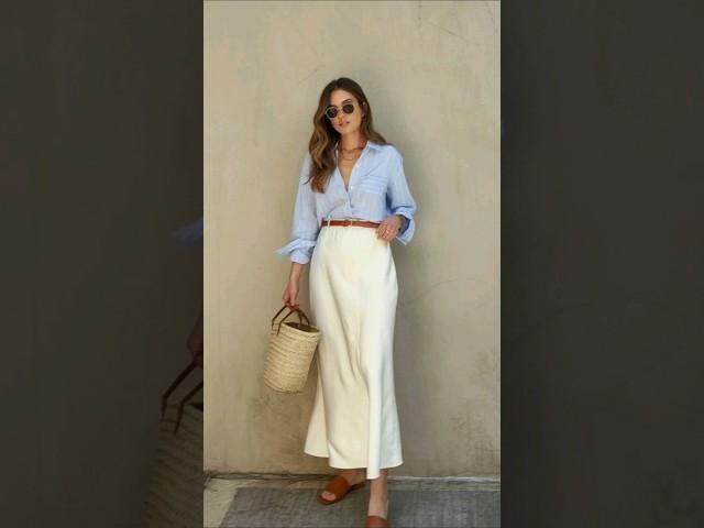 우아해보이는 화이트 스커트 코디#fashion #style #ootd