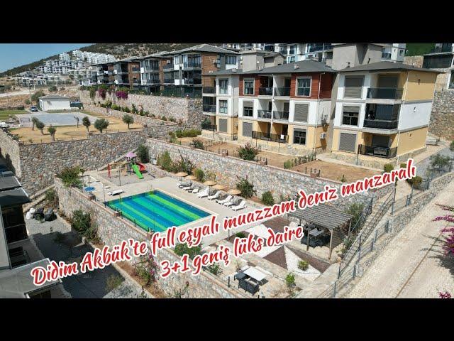 Didim Akbük'te Elit Site'de geniş 3+1 full eşyalı deniz manzaralı muazzam bir ev tanıttık