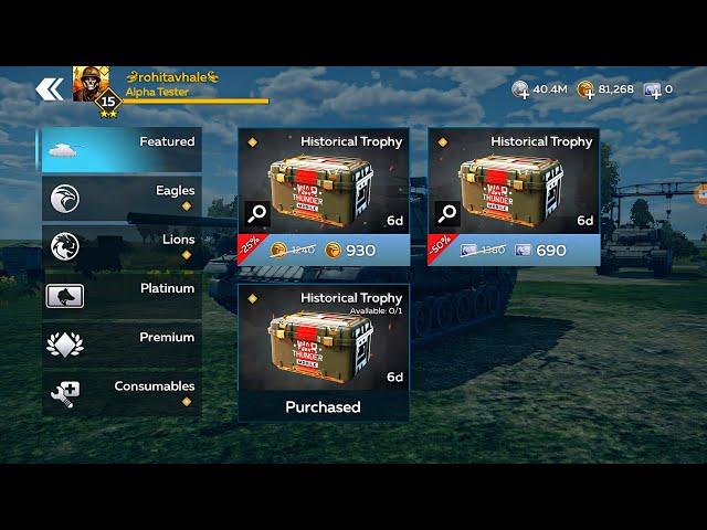 Let's Open!! The Historical Trophy Box ️ - War Thunder Mobile