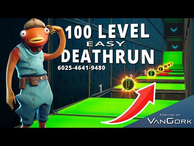 100 LEVEL EASY DEATHRUN - 6025-4641-9480 (Gameplay) | Fortnite Map Code - LEVEL UP! @VanGork