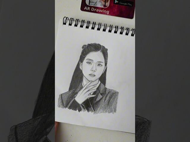 Sooyaa! FYI I use AR Drawing App for sketch #ardrawing #jisoo #pencildrawing