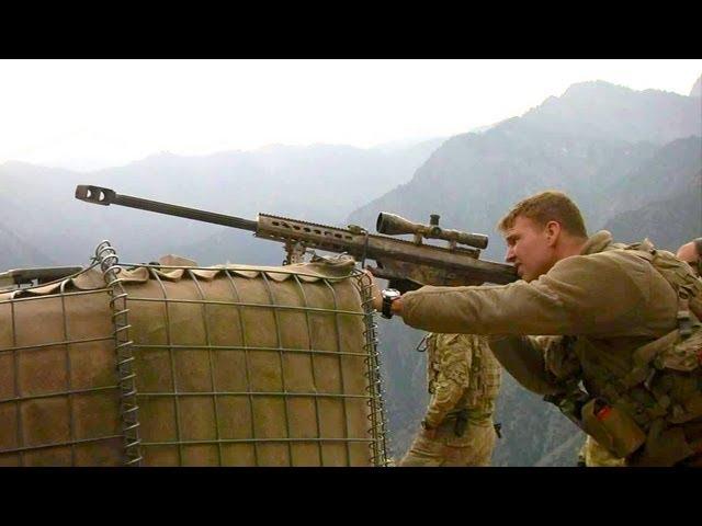 U.S. Army Sniper In Afghanistan With His Barrett Rifle