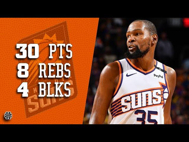 Kevin Durant 30 pts 8 rebs 4 blks vs Lakers 24/25 season