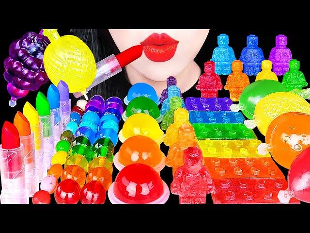 ASMR RAINBOW EDIBLE LIPSTICKS, TIKTOK JELLY, NIK-L-NIP WAX BOTTLES *MOST POPULAR DESSERTS MUKBANG 먹방