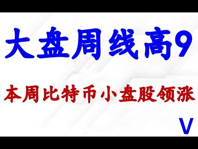 美股大盘周线高9。比特币大涨，详细分析！COIN大赚！