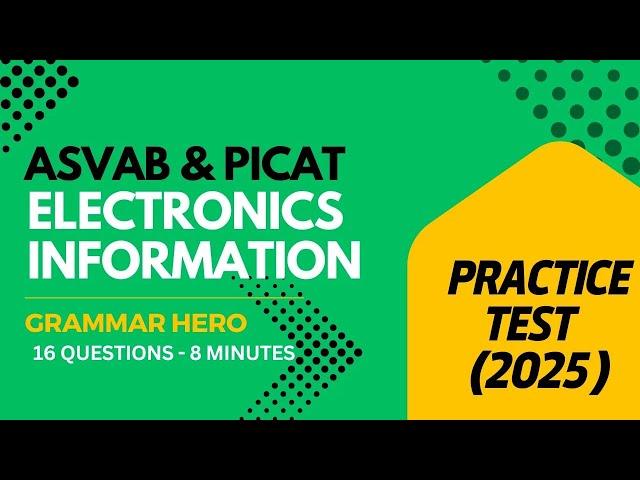 Electronics Information Practice Test for the ASVAB & PiCAT #acetheasvab #grammarhero