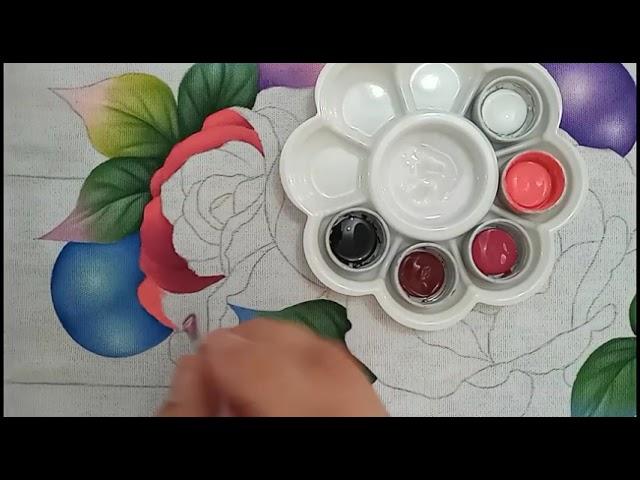 Christmas Roses Fabric Painting Part 2 Bruno Silva Class 414 - Christmas Projects