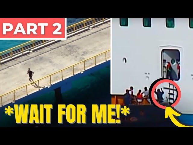 Funniest Pier Runner Drama PART 2 | Angry Passengers Missing Cruise Ships