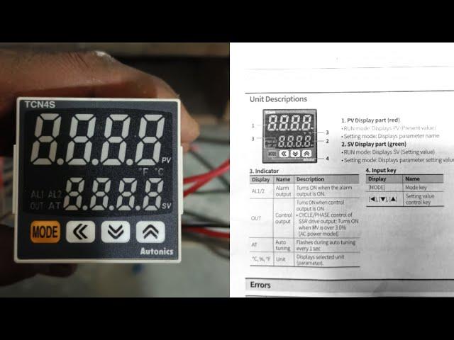 Autonics TCN4S Temperature controller PID wiring and Programming in hindi |