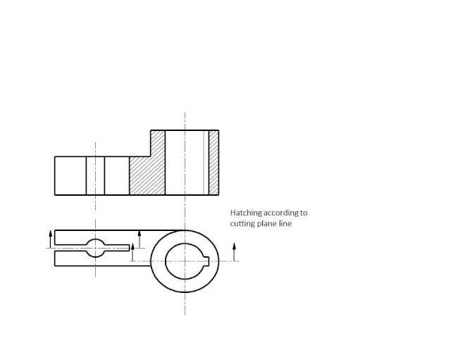 Engineering Drawing Tutorials/Orthographic sectional views with front and side view (T 6.1)