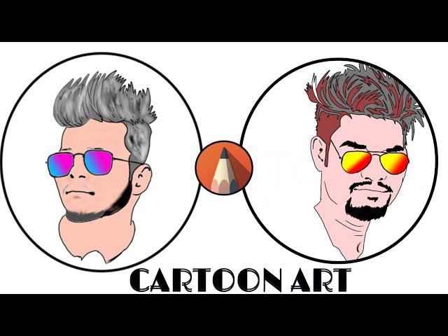 ''How to make cartoon art in autodesk '' | cartoon portrait |vector art photo edit || jr ashik editz