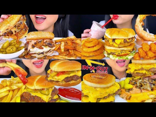 Asmr Phan BURGER  & fries Mukbang compilation | *big bites* 