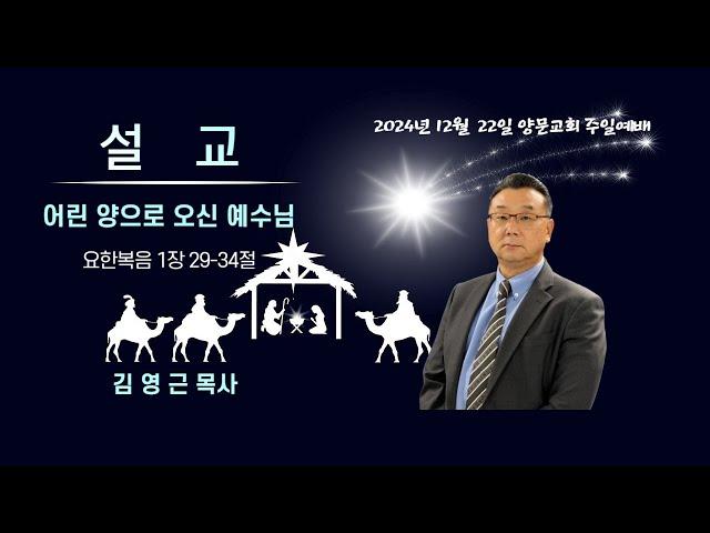 2024년 12월 22일 성탄 주일 예배 설교_"어린 양으로 오신 예수님"(요한복음 1장 29-34절)