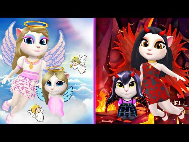 ANGEL Family vs DEMON Family! My Talking Angela 2