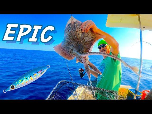 EPIC FISHING TRIP FROM THE BOAT! Mediterranean Multi-Species Session in 70 m of depth [Slow Jigging]