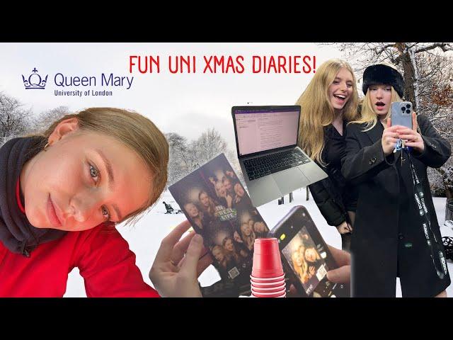 Christmas Diaries as A London Uni Student - meetings, snowy campus, partying & more!