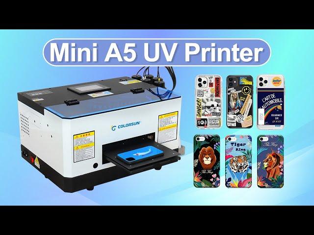 Colorsun 2022 New Fully Automatic Mini A5 UV Printer Small size and easy to carry for phone case