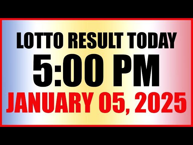 Lotto Result Today 5pm January 5, 2025 Swertres Ez2 Pcso