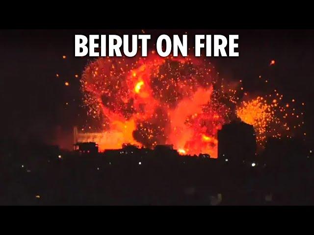 Huge explosion erupts in Beirut after ‘Israeli airstrikes on Hezbollah targets’