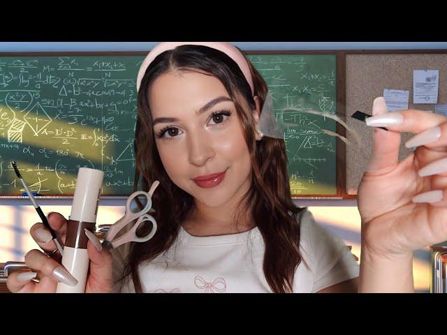 ASMR $5 Eyebrows in School Classroom! ️