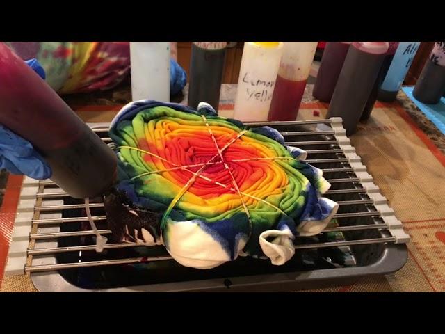 Reverse Rainbow Spiral Tye Dye DIY Tutorial 2x speed (No Talking)