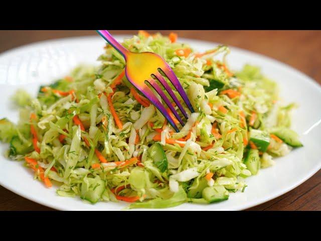 Delicious fresh cabbage salad - now I cook it every day!