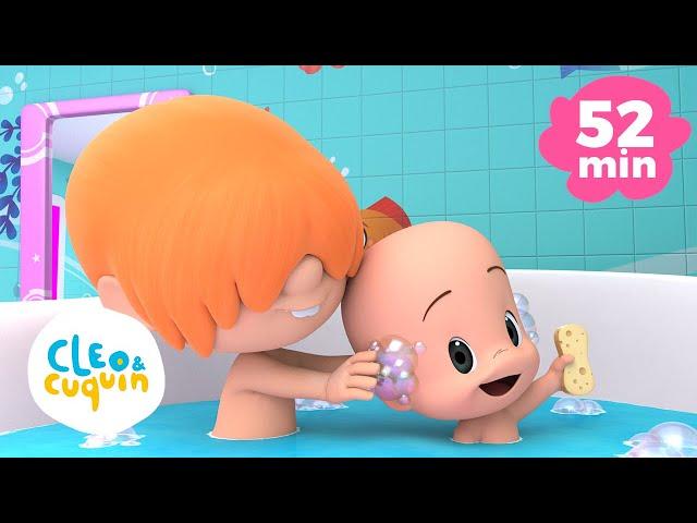 La canción del baño y más canciones infantiles con Cleo y Cuquin | Familia Telerin