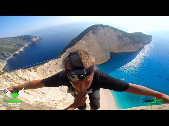 5 jumpers - most amazing BASE jumps and Rope Jump EVER Navagio Beach