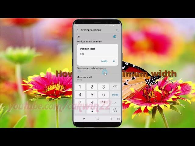 Android Nougat : How to set Minimum width in Samsung Galaxy S8 or S8+