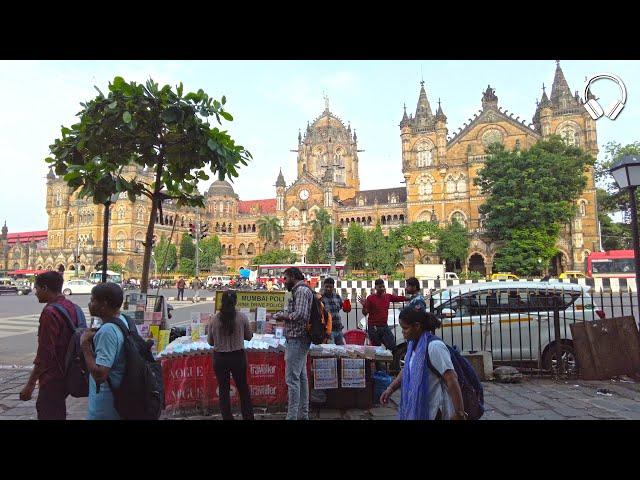 Walking in Mumbai, INDIA (Binaural City Sounds) 4K Life Ambience