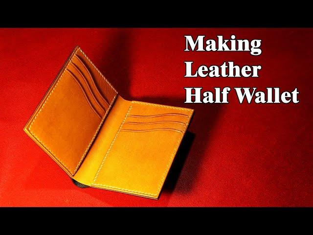 44 [Leather Craft] Making Leather Vertical half Wallet / Free Pattern