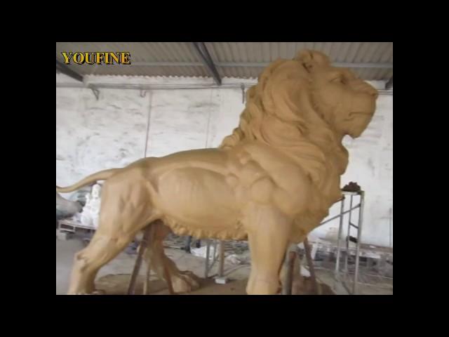 large outdoor clay mould of bronze lion sculpture for Australian Park