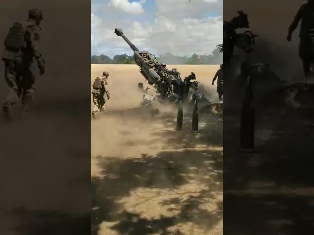 The M777 howitzer. Brutal shot