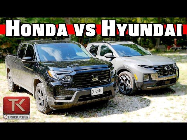 Honda Ridgeline vs Hyundai Santa Cruz - Comparing Size, Space, Power, Towing, Off-Road & More!