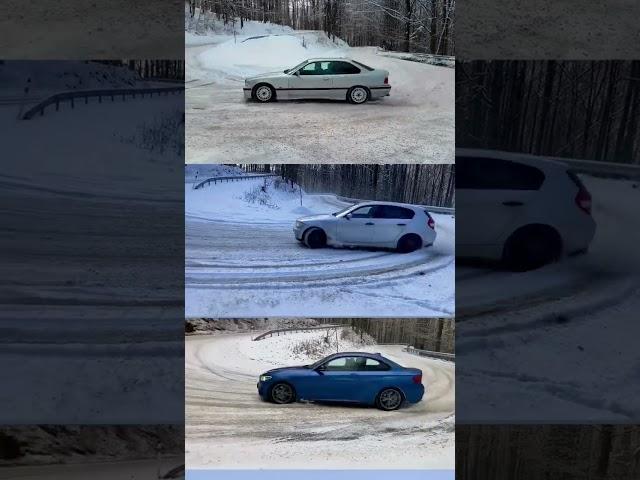 1corner 1driver 3diff cars #bmw #winter #e36 #318 #118 #mperformance #m2 #drift #drifting #driftcar