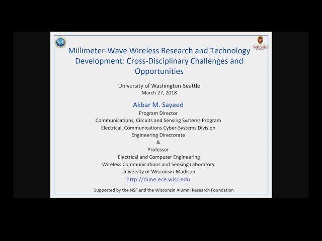UWEE Research Colloquium: March 27, 2018 - Akbar Sayeed, University of Wisconsin
