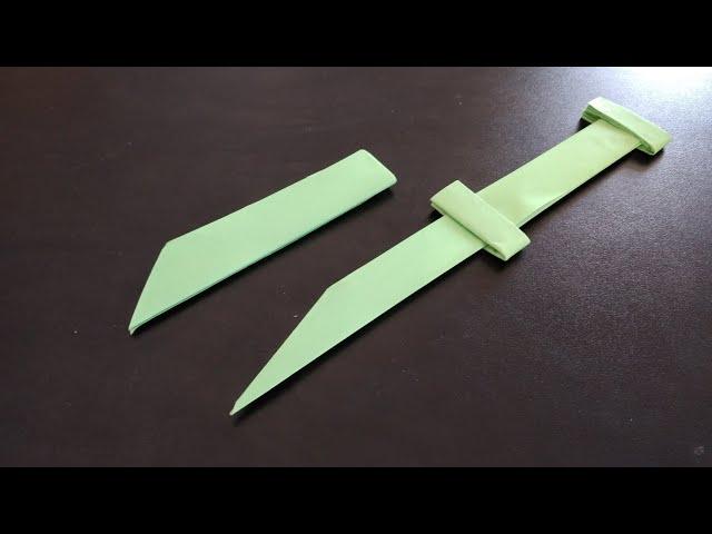 DIY -  How to make DAGGER with a scabbard from A4 paper #origami #diy