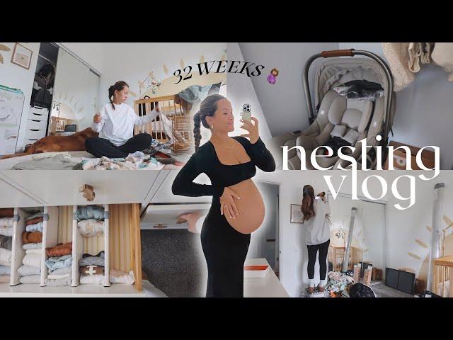 PREP WITH ME FOR BABY/NESTING VLOG [ep. 1]: baby laundry, car seat, drawer organization, nursery!